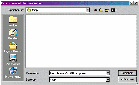Bildschirmfoto des Download-Dialogs nachdem der Download-Server ausgewählt wurde