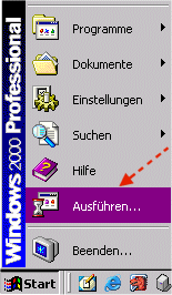 Bildschirmfoto des Windows Startmenüs