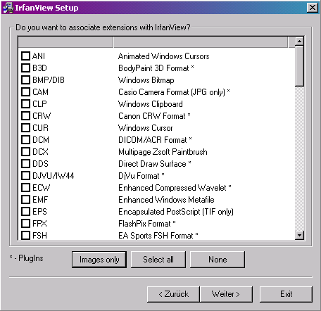 IrfanView Dateiauswahl