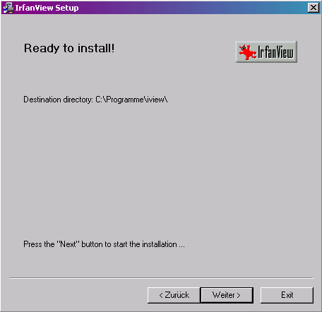 IrfanView Installationszusammenfassung